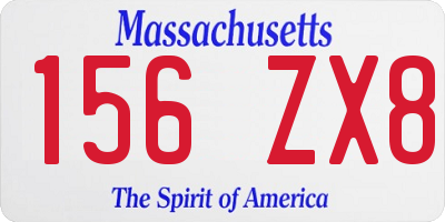MA license plate 156ZX8