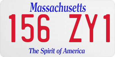 MA license plate 156ZY1