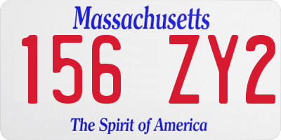 MA license plate 156ZY2