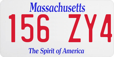 MA license plate 156ZY4