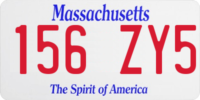 MA license plate 156ZY5
