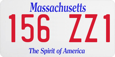 MA license plate 156ZZ1