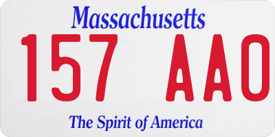 MA license plate 157AA0