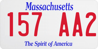 MA license plate 157AA2