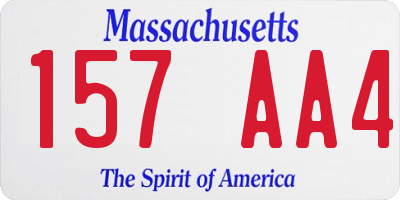 MA license plate 157AA4