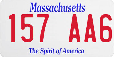 MA license plate 157AA6