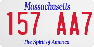 MA license plate 157AA7