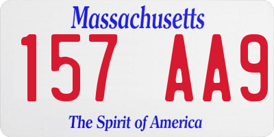 MA license plate 157AA9