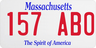 MA license plate 157AB0