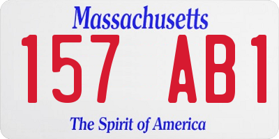 MA license plate 157AB1
