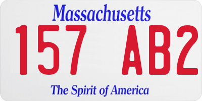 MA license plate 157AB2
