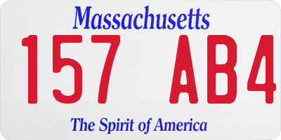 MA license plate 157AB4