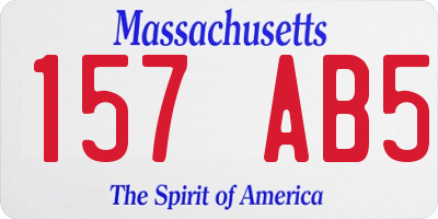 MA license plate 157AB5