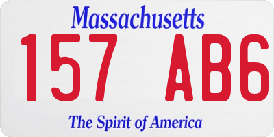 MA license plate 157AB6