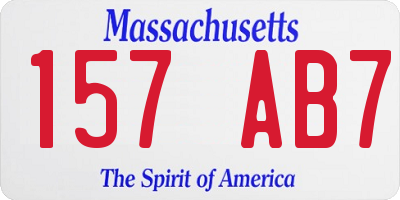 MA license plate 157AB7