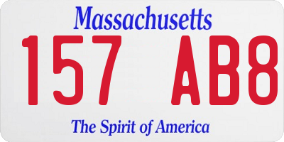 MA license plate 157AB8