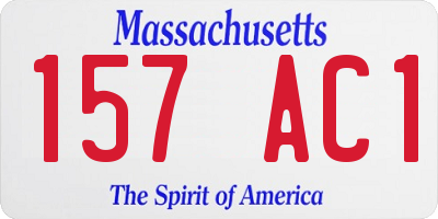 MA license plate 157AC1