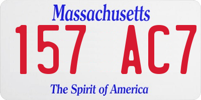 MA license plate 157AC7