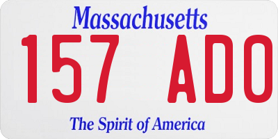 MA license plate 157AD0