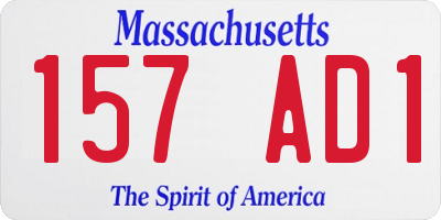 MA license plate 157AD1