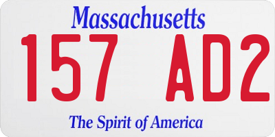 MA license plate 157AD2