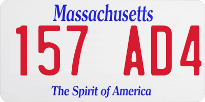MA license plate 157AD4