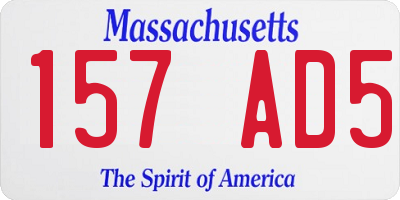 MA license plate 157AD5