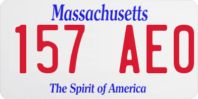 MA license plate 157AE0