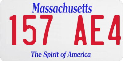 MA license plate 157AE4