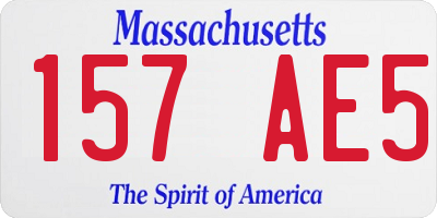 MA license plate 157AE5