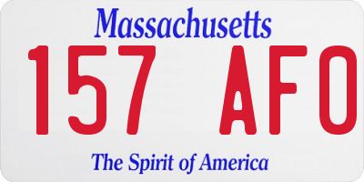 MA license plate 157AF0