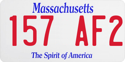MA license plate 157AF2