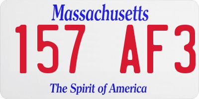 MA license plate 157AF3