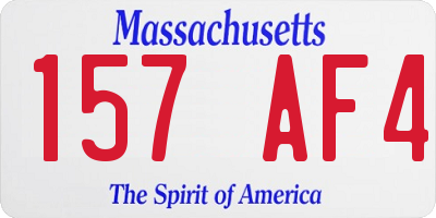 MA license plate 157AF4