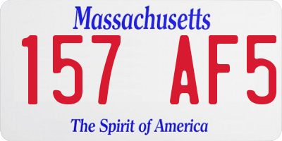 MA license plate 157AF5