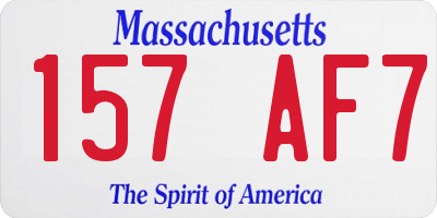 MA license plate 157AF7
