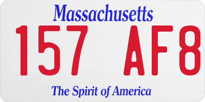 MA license plate 157AF8