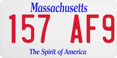 MA license plate 157AF9