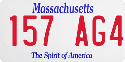 MA license plate 157AG4
