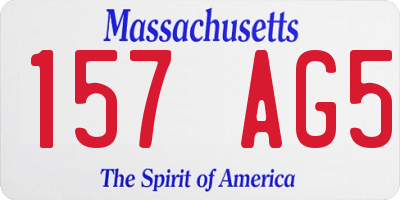 MA license plate 157AG5