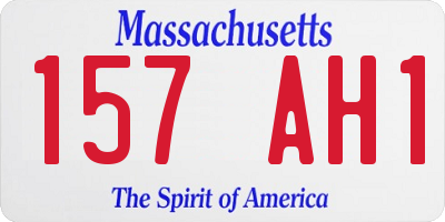 MA license plate 157AH1