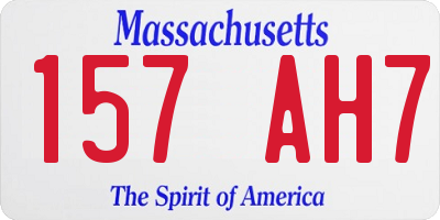 MA license plate 157AH7