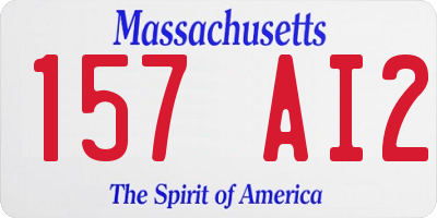 MA license plate 157AI2