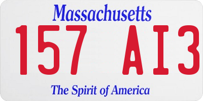 MA license plate 157AI3