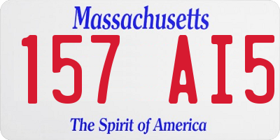 MA license plate 157AI5