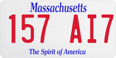 MA license plate 157AI7