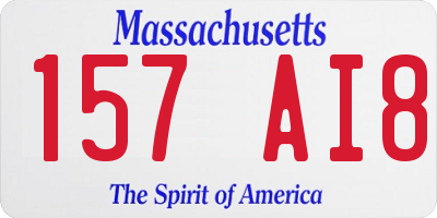 MA license plate 157AI8