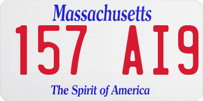MA license plate 157AI9