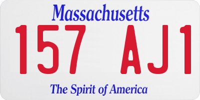 MA license plate 157AJ1