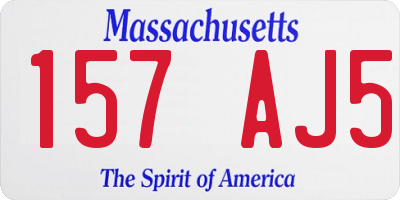 MA license plate 157AJ5